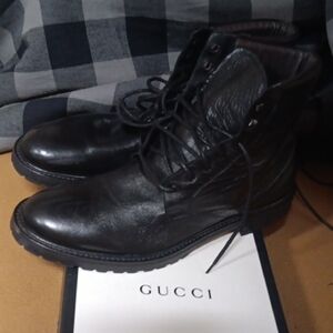 Adam Derrick To Boot New York Men's Dark Leather Lace-Up Boots